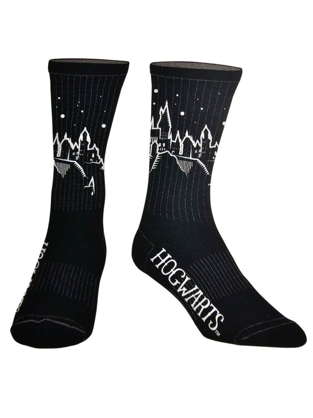 Harry Potter Hogwarts Crew Socks OSFM Adult Shoe Size 6-12 Black Bioworld